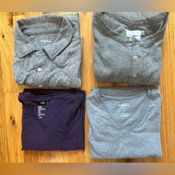 goodfellow & H&M Men T-Shirts bundle size L Gray/purple - Picture 2 of 14